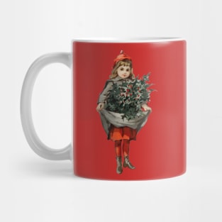 retro vintage christmas cute gırl design Mug